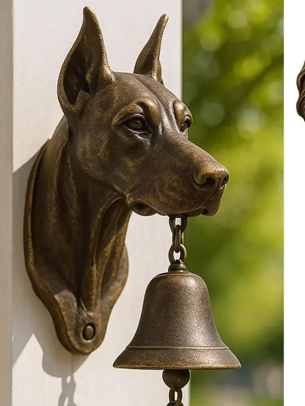 Doberman Welcome Doorbell Wall Mount Metal Bell for Inside or Outside